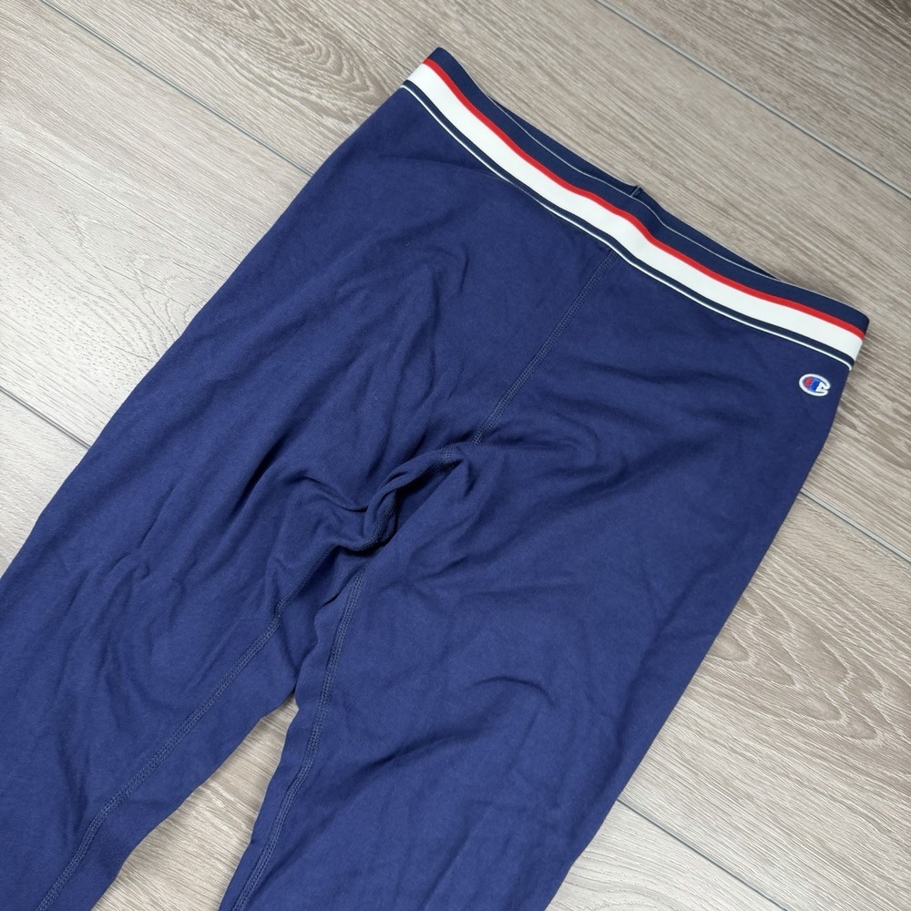 Champion Women's Pull On Athletic Logo Leggings Blue Size Large